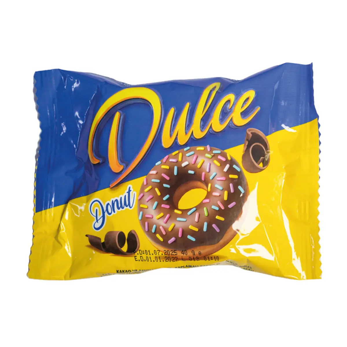 Dúo donut cubiertas con chispas y chocolate, 40 g, Dulce