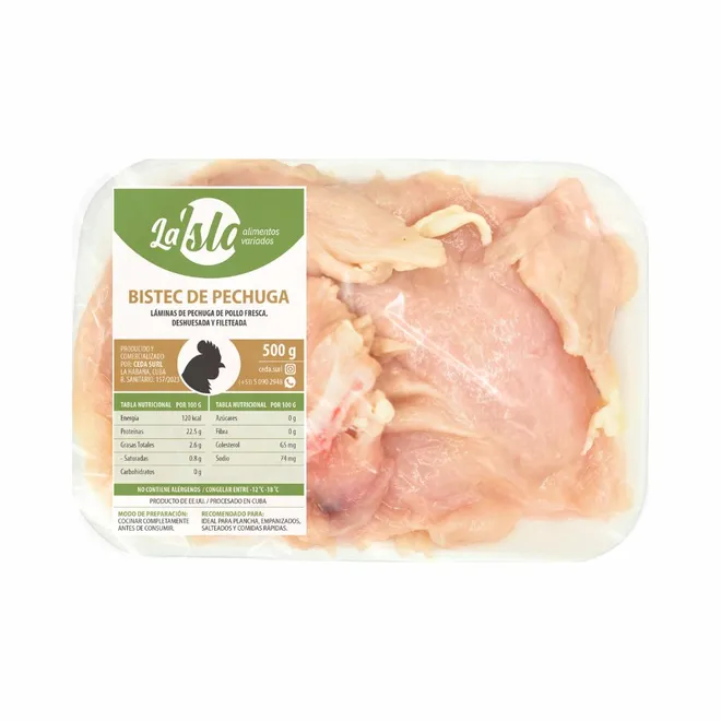 Bistec de pechuga de pollo, 500 g, La Isla