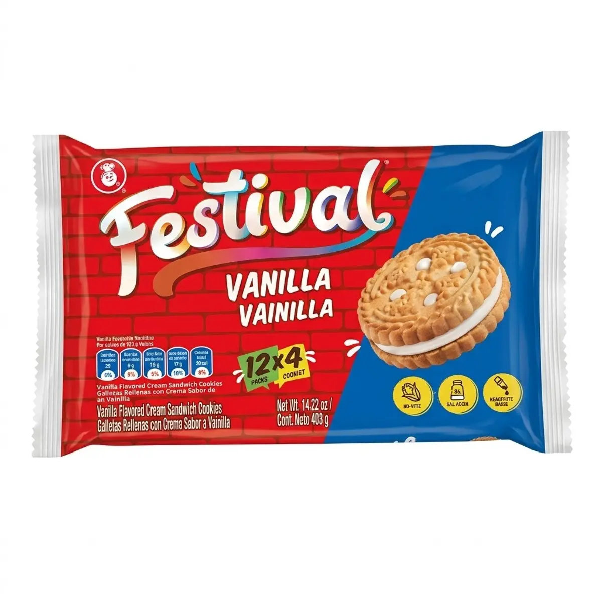 Galletas Festival sabor vainilla, 403 g, Noel