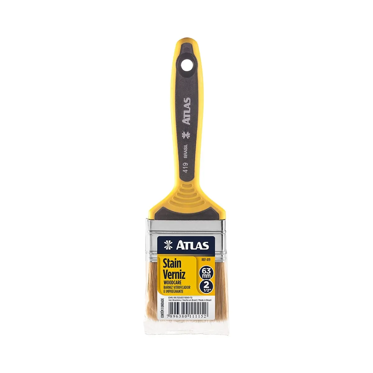 Brocha de espesor doble con cerdas naturales  2 1/2", 2 unidades, Atlas