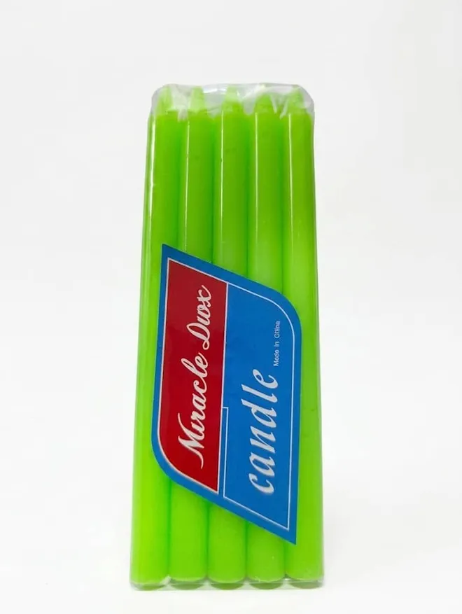 Paquete de velas color verde, 10 U, Miracle Dux 