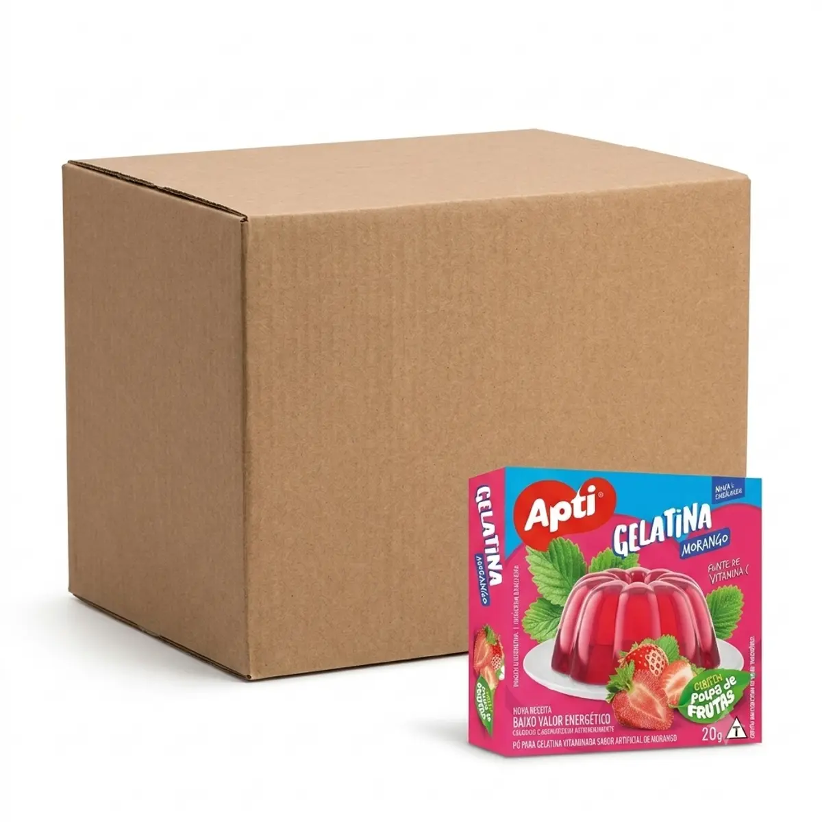 Caja de gelatina con pulpa de fresa, Apti (36 x 20 g)