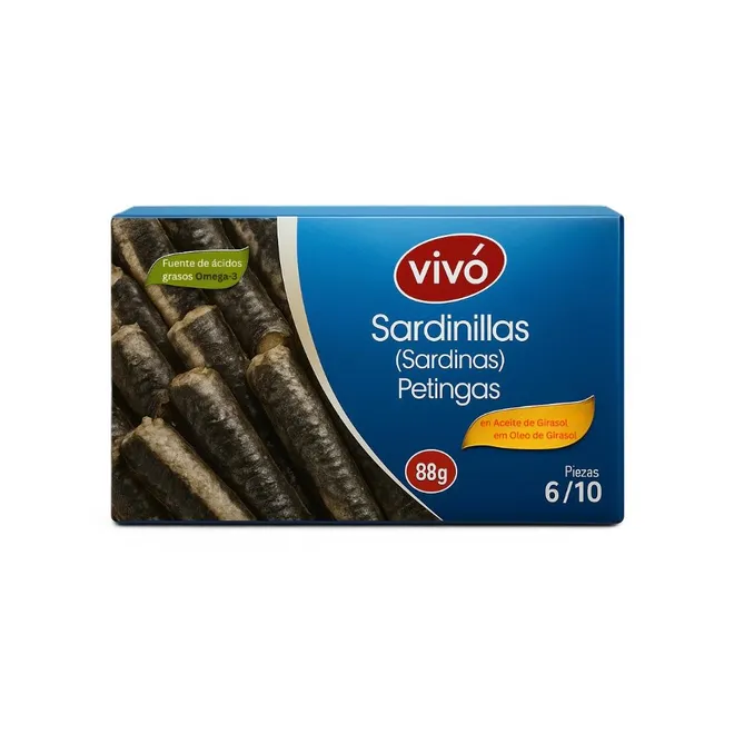 Sardinas en aceite de girasol, 88g, Vivó