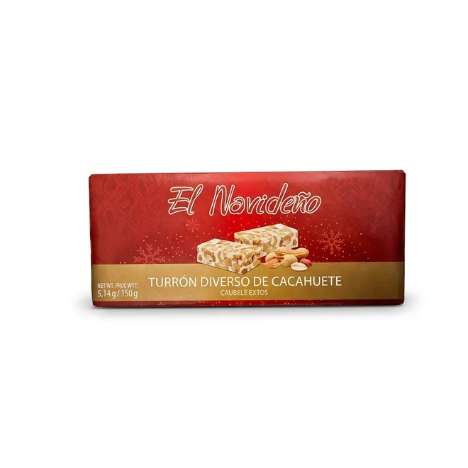 Turrón de cacahuete duro, 150 g, El Navideño