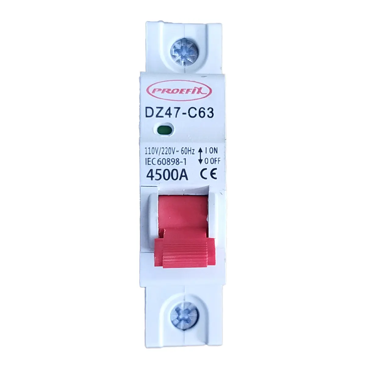 Breaker termomagnético de 63 A, 1 polo