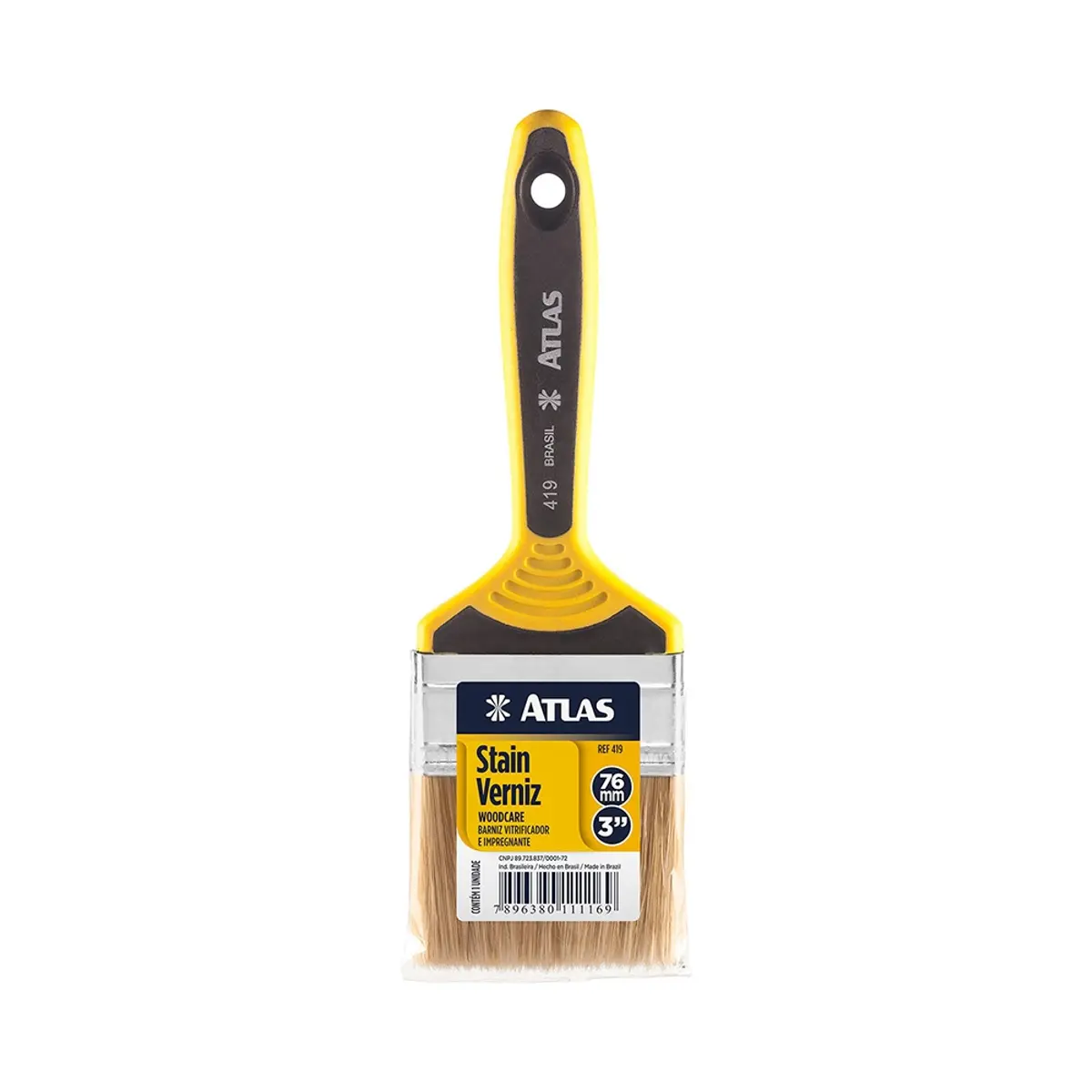 Brocha de cerdas naturales resistentes, alta calidad 3", 2 unidades, Atlas