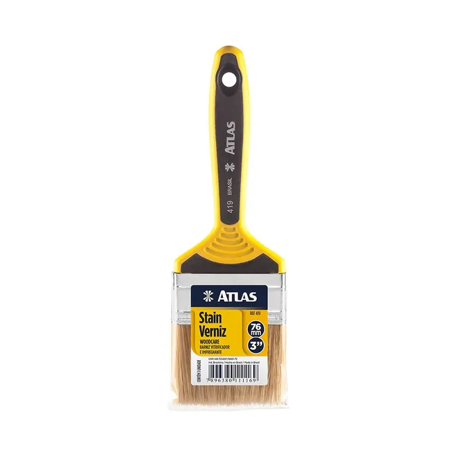 Brocha de cerdas naturales resistentes, alta calidad 3", 2 unidades, Atlas