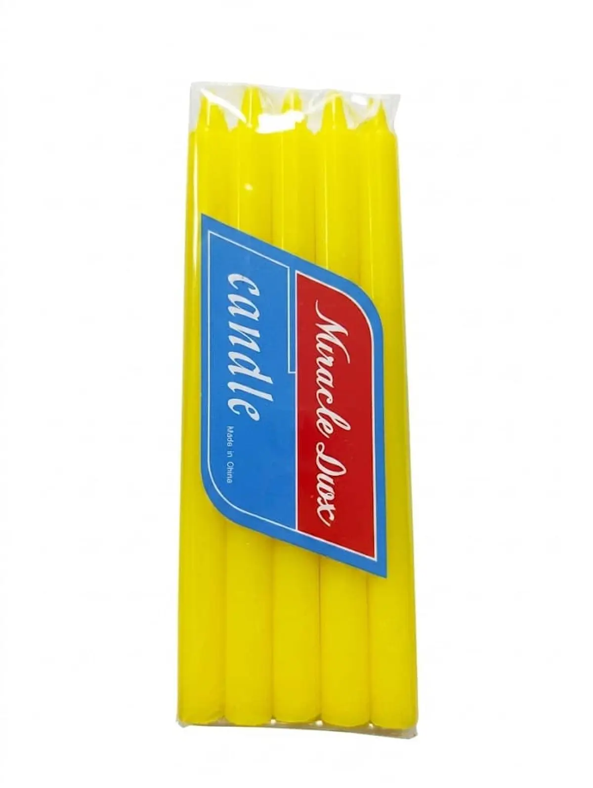 Paquete de velas color amarillo, 10 U, Miracle Dux 