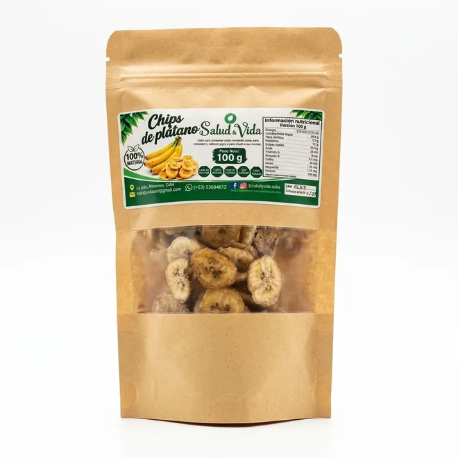 Chips de plátano, 100 g, Salud y Vida