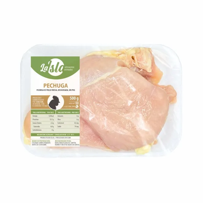 Pechuga de pollo sin huesos ni piel, 500 g, La Isla