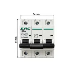 Interruptor termomagnético breaker de 3 polos 100Ah 