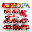 Set infantil de carritos y aviones de bomberos, 10 piezas