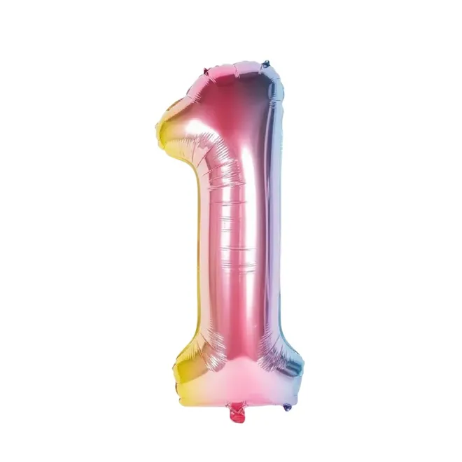 Globos arcoíris con forma de número