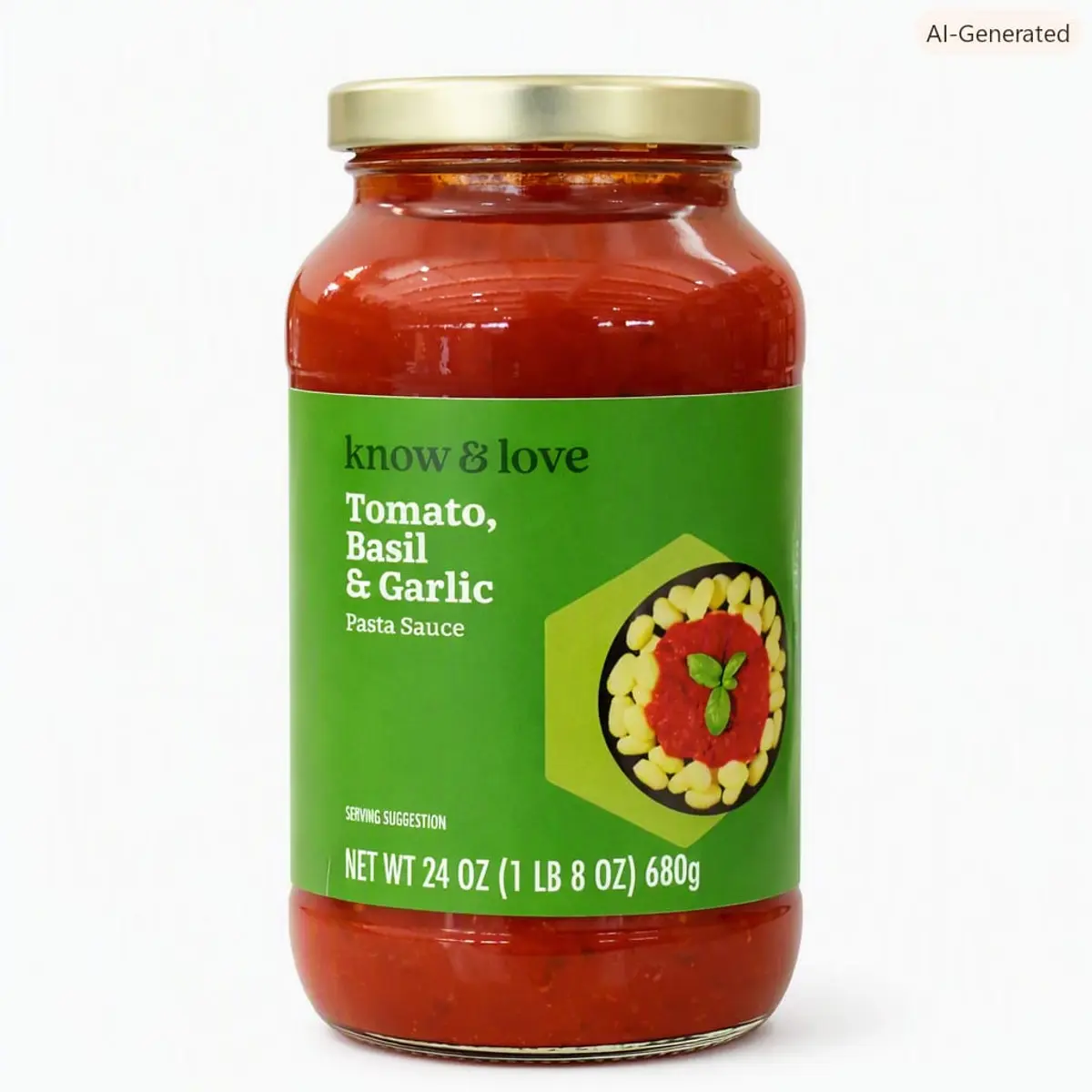 Salsa para pastas con albahaca y ajo, 680 g, K&L