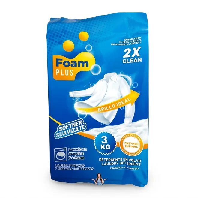 Detergente en polvo, 3 kg, Foam Plus
