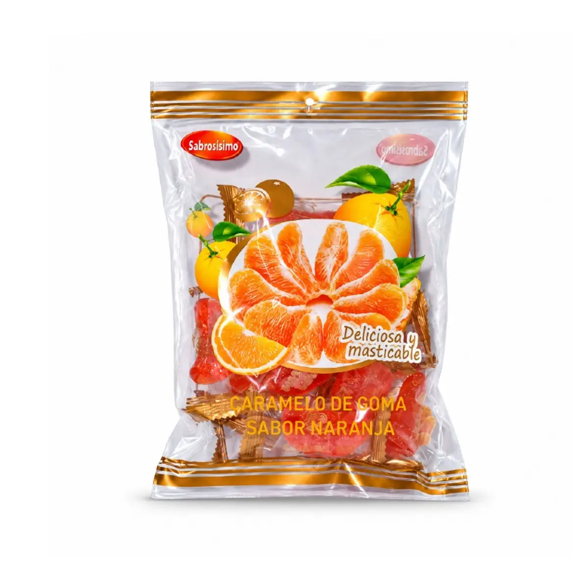Caramelos de goma sabor naranja, 208 g, Sabrosísimo