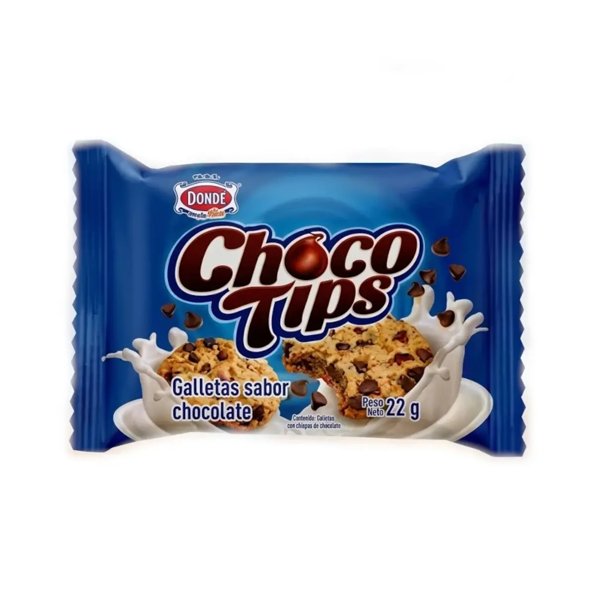 Galletas sabor chocolate Choco Tips, 22 g, Dondé