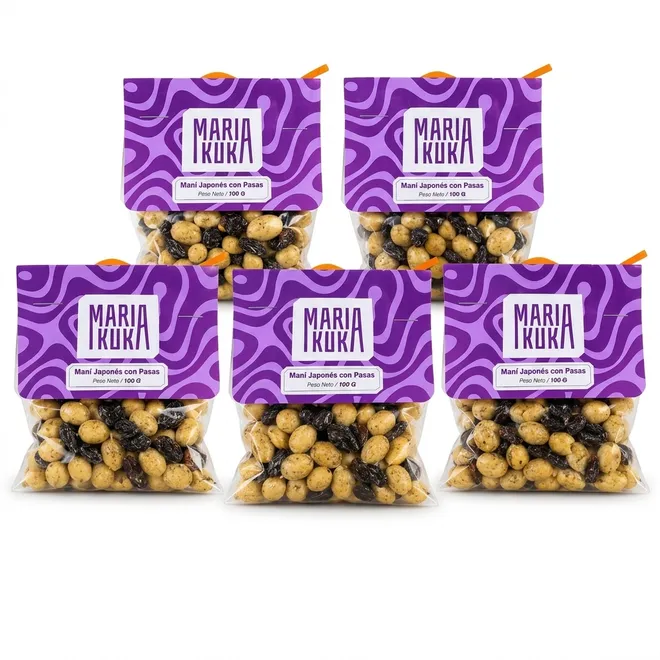 Maní japonés con pasas (5 x 100 g) MariaKuka