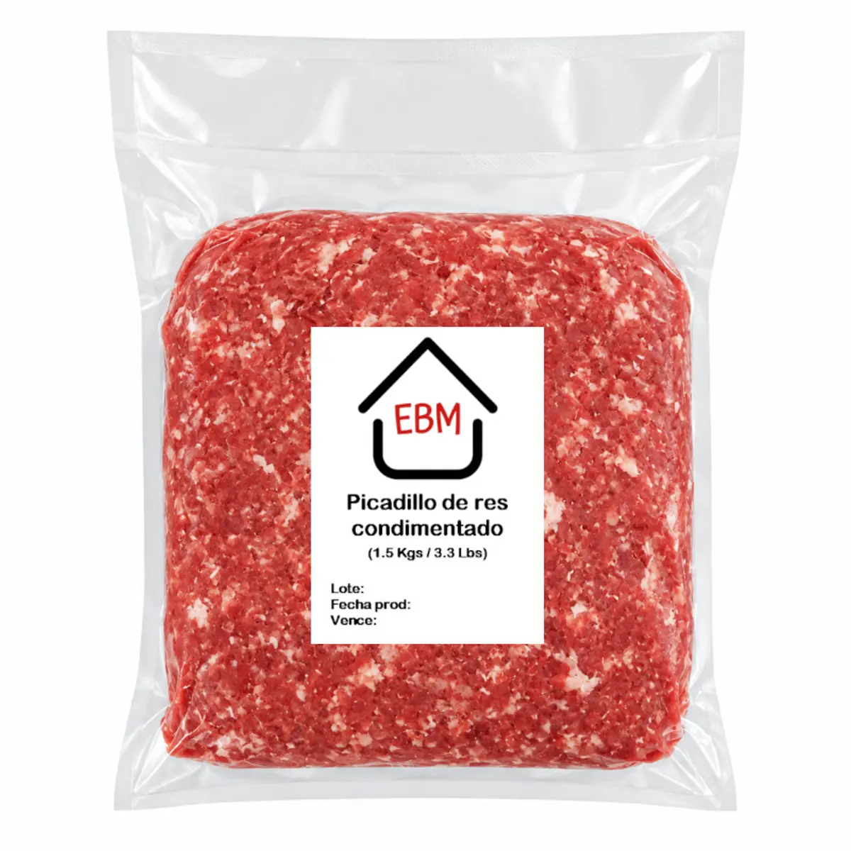 Picadillo de res condimentado, 1.5 kg, EBM