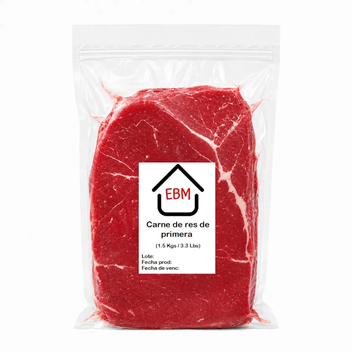 Carne de res de primera, 1.5 kg, EBM