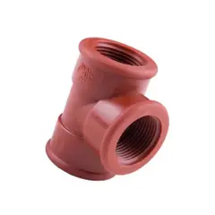 Tee de rosca de PVC rojo
