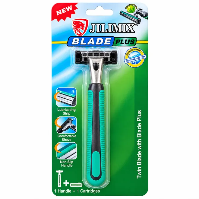 Máquina de afeitado de doble hoja con banda lubricante