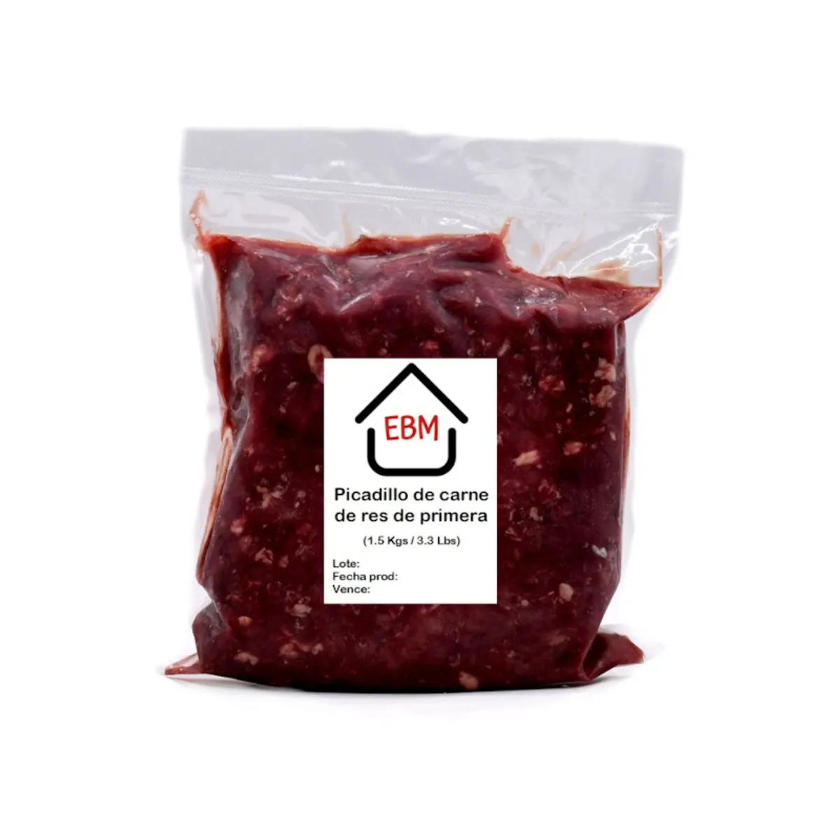 Picadillo de carne de res de primera, 1.5 kg, EBM