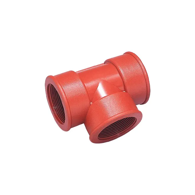Tee de rosca de PVC rojo