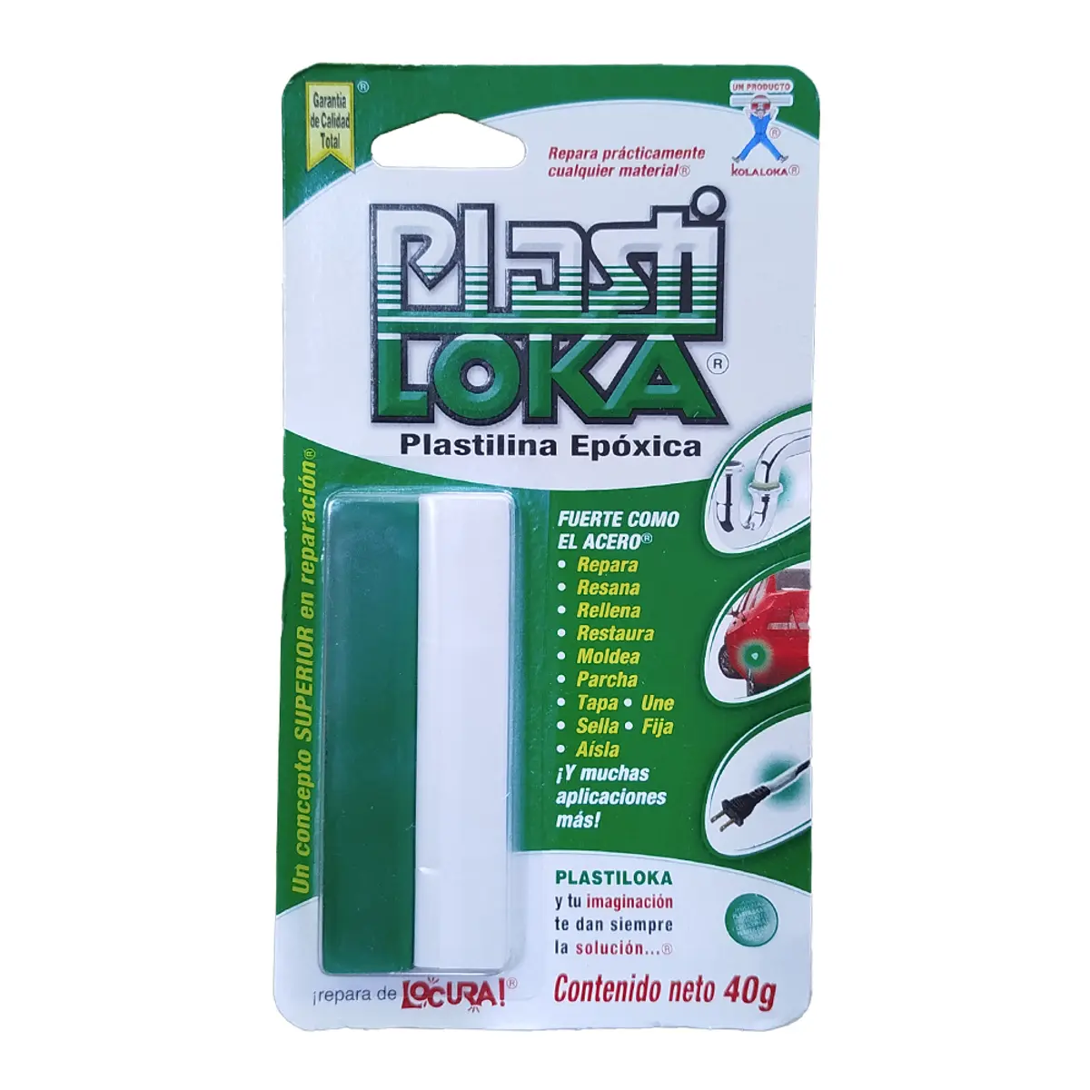 Plastilina epóxica reparador multiusos, 40g, Plasti Loka