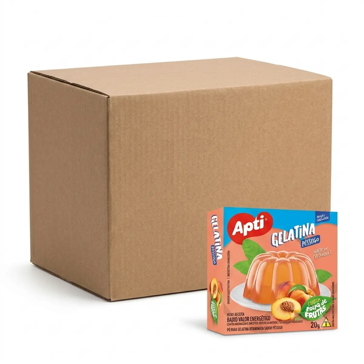 Caja de gelatina con pulpa de durazno, Apti (36 x 20 g)