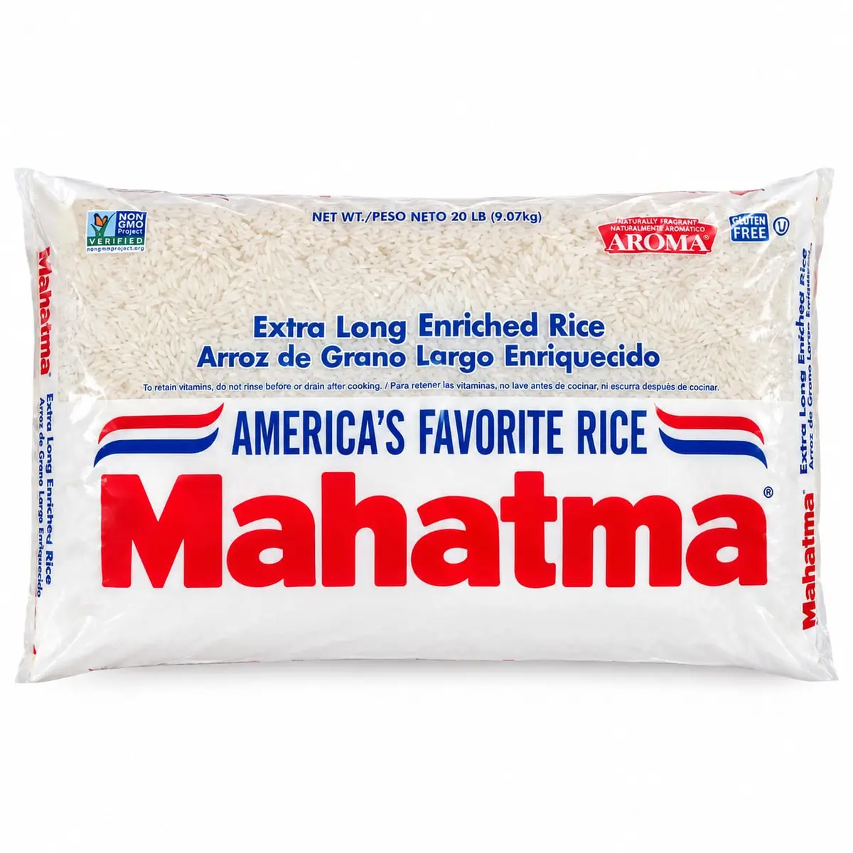 Arroz de grano largo, 20 lb, Mahatma