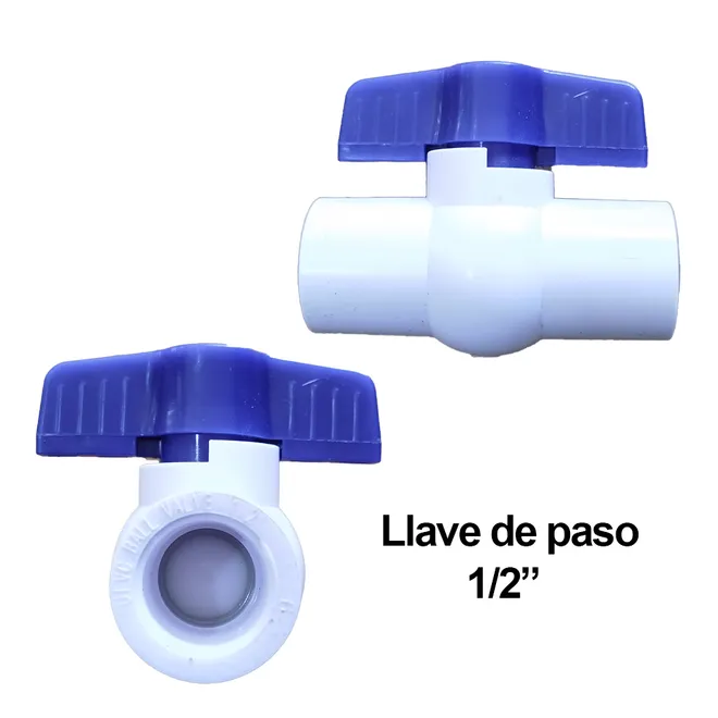 Llave de paso de PVC 1/2" de rosca, SPC
