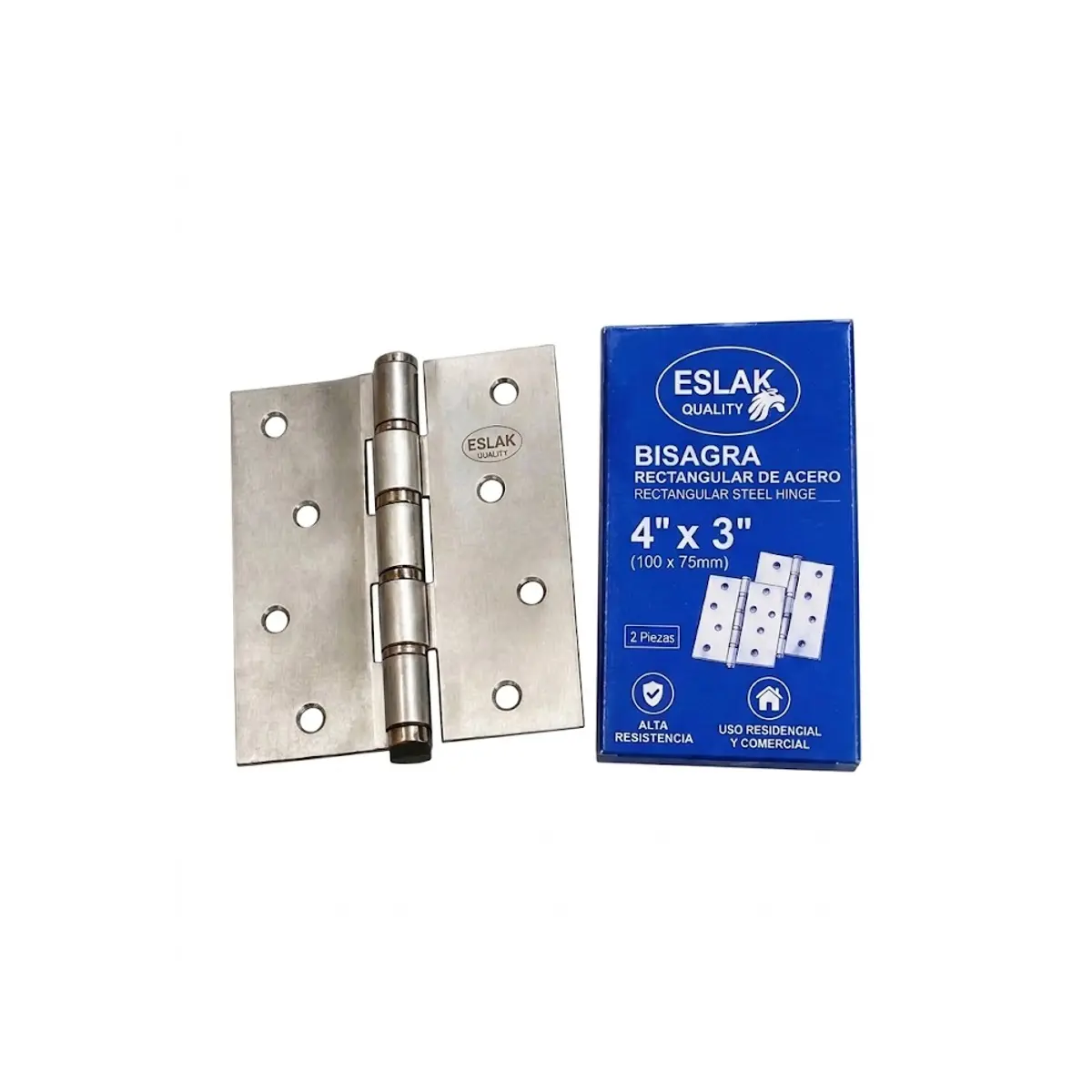 Set de bisagras de 4" x 3" de acero satinado