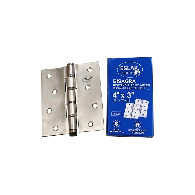 Set de bisagras de 4" x 3" de acero satinado