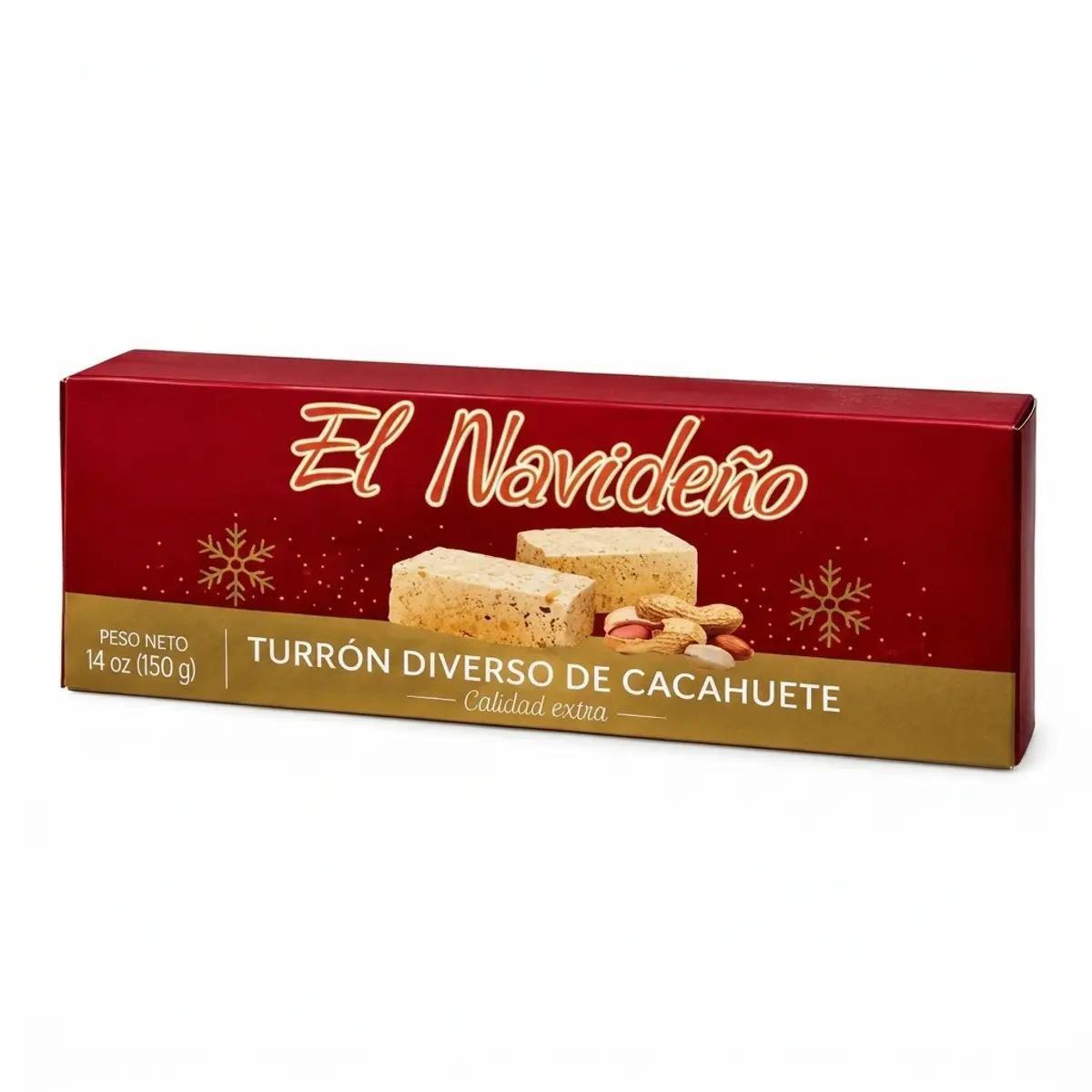 Turrón de cacahuete blando, 150 g, El Navideño