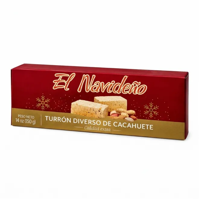 Turrón de cacahuete blando, 150 g, El Navideño