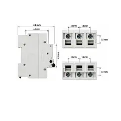 Interruptor termomagnético breaker de 3 polos 100Ah 