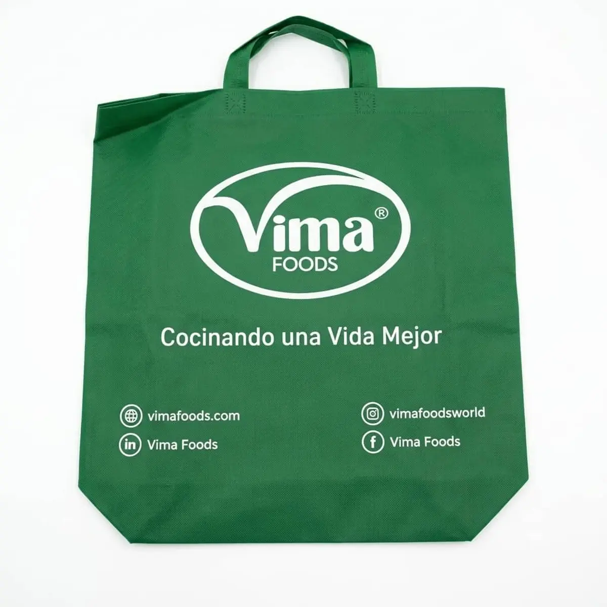 Bolsa de tela color verde (40X40X12 cm) Vima