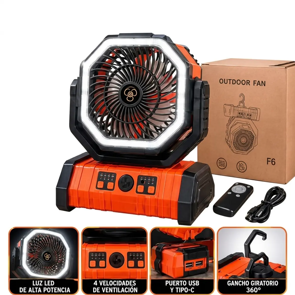 Ventilador FO6 de 20000 Mah, Outdoor Fan