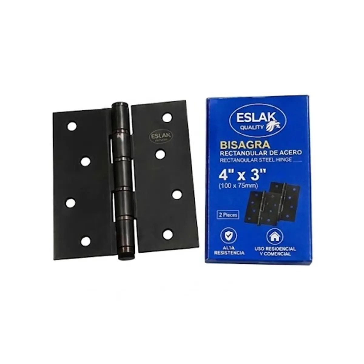 Set de bisagras de 4" x 3" de acero satinado negro