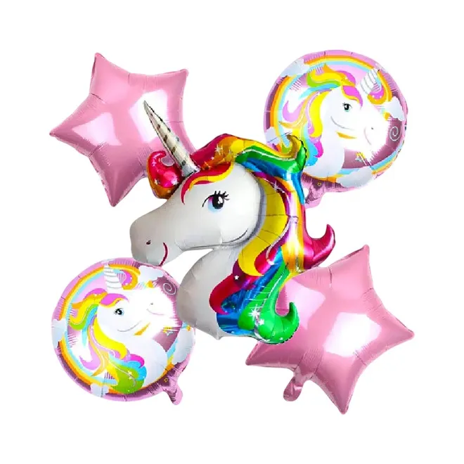 Set de globos con forma de unicornio
