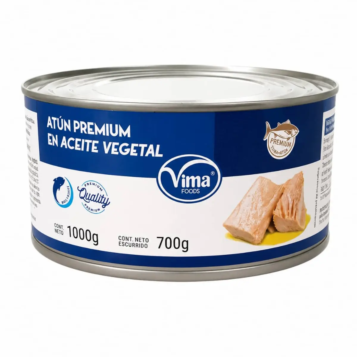 Atún en aceite vegetal Premium, 1000 g, Vima