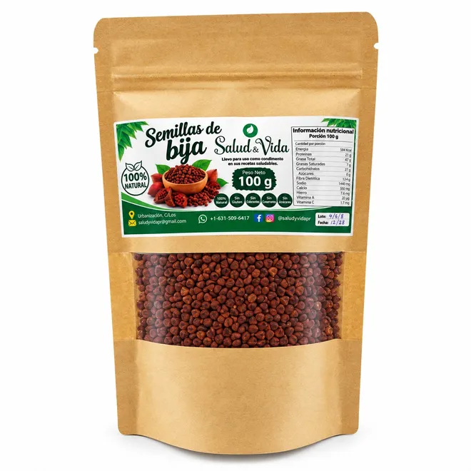 Semilla de bija, 100 g, Salud y Vida