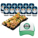 Brochetas y cervezas para papá