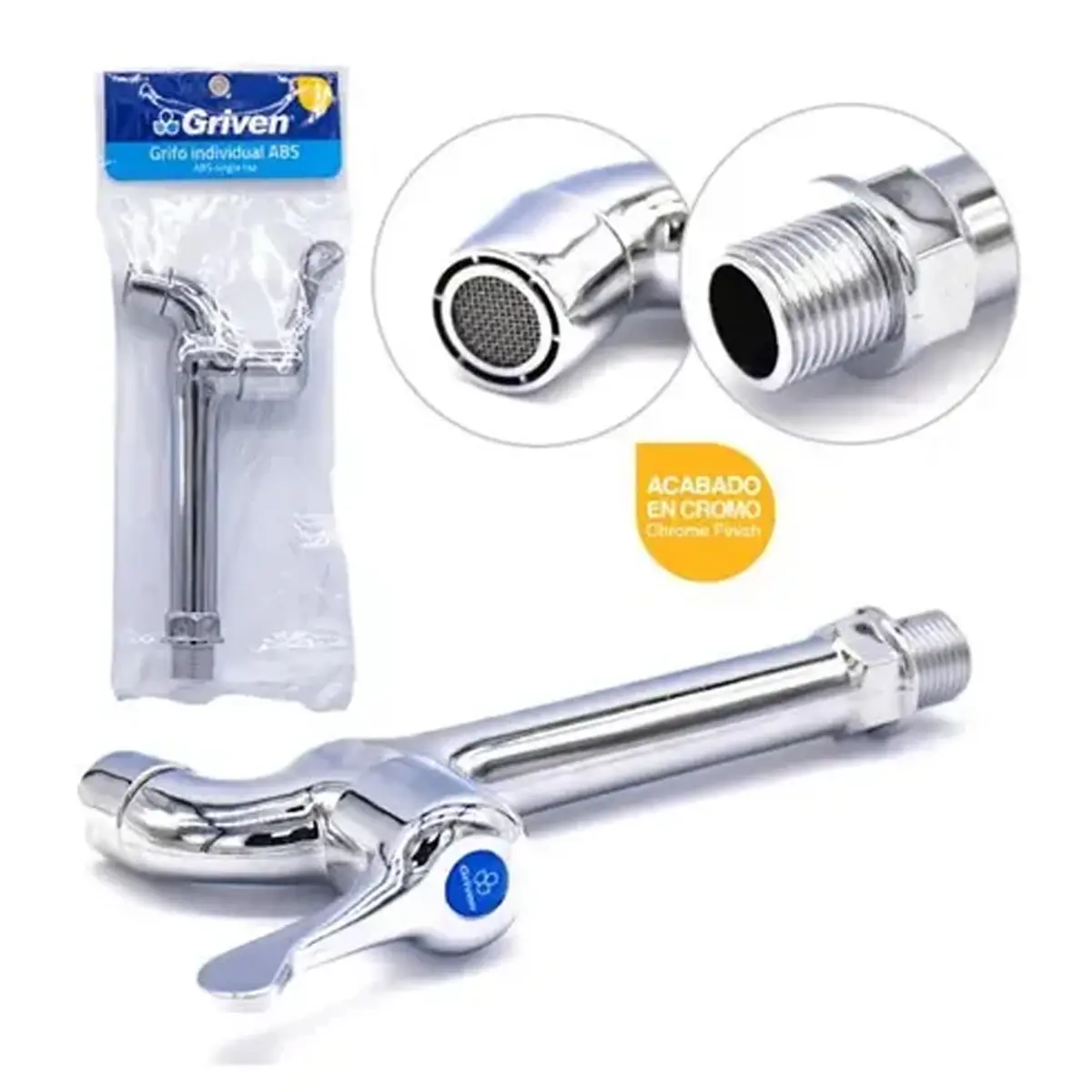 Grifo individual para vertederos cromado, Griven