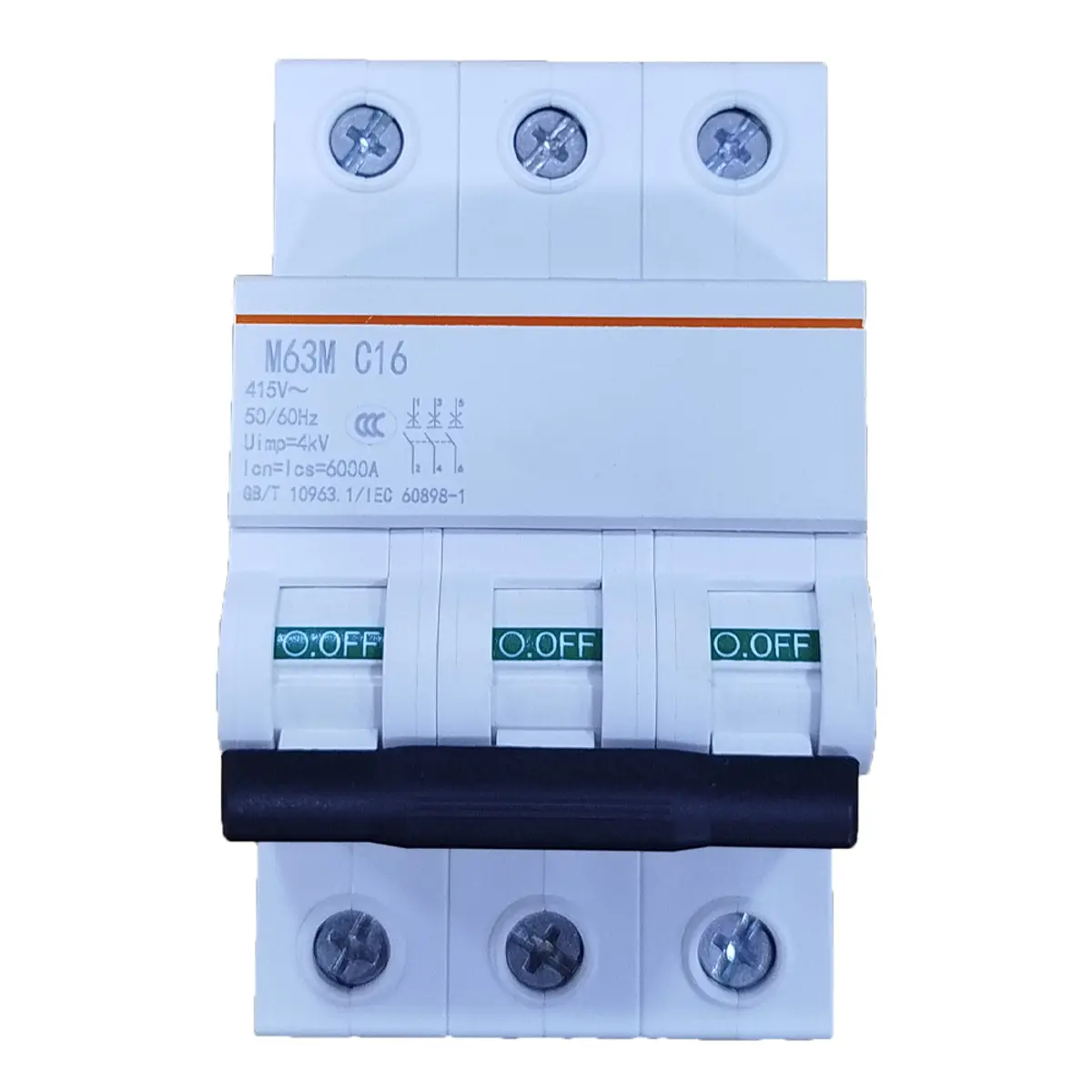 Breaker de 3 polos (interruptor trifasico) de 16 Ah,  M63M