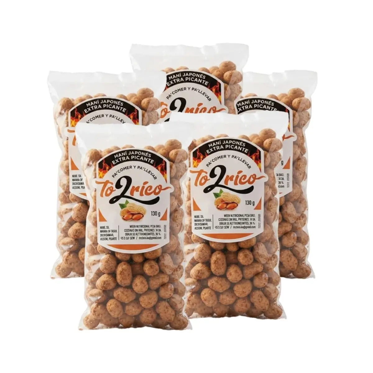 Maní japonés extra picante (5 x 130 g) To2rico