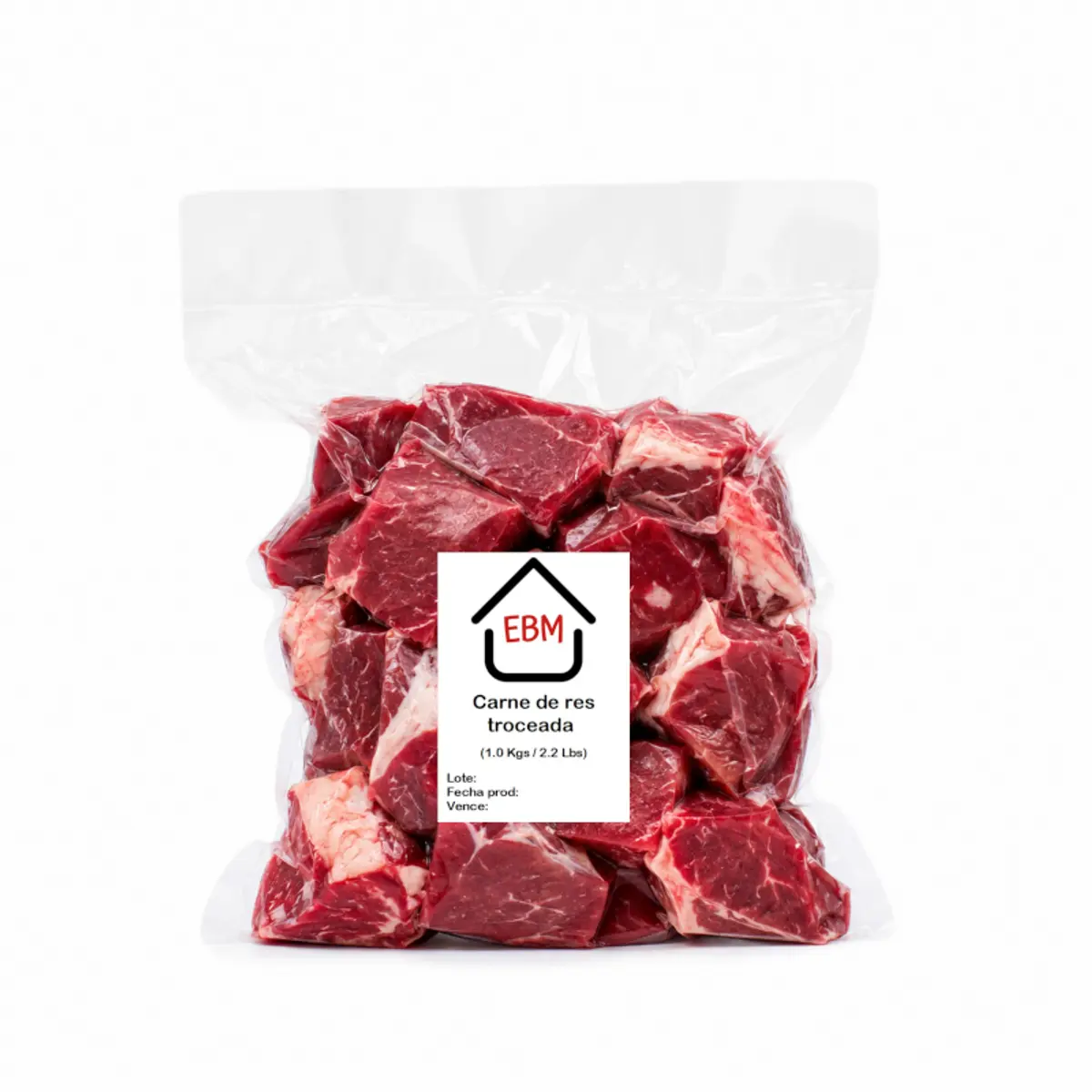 Carne de res troceada, 1 kg, EBM