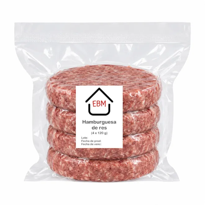 Hamburguesas de res (4 x 120 g) EBM