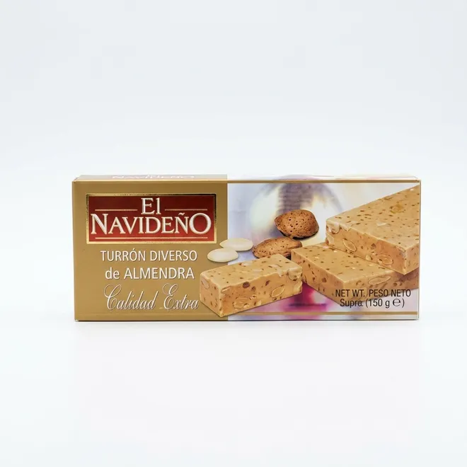 Turrón diverso de  almendra blando, 150 g, El Navideño